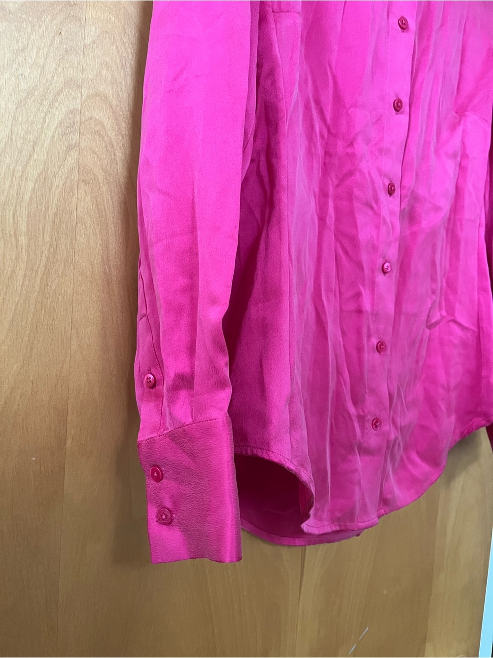 Pink silk button up - Picture 4 of 6